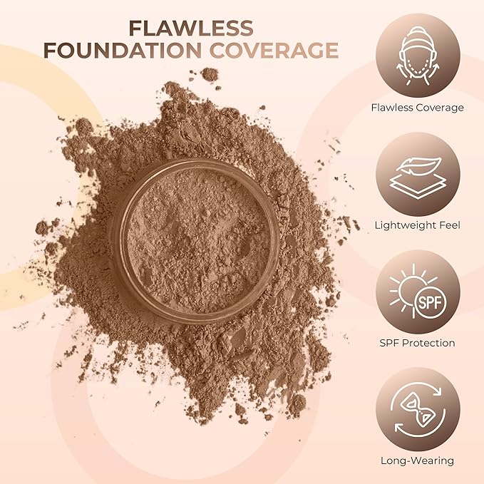 COCOA FOUNDATION (20g Mid Size Sifter Jar) – Mineral Loose Powder Foundation – Lightweight, Matte Finish, Long Lasting – Sweet Face Minerals, SPF 30