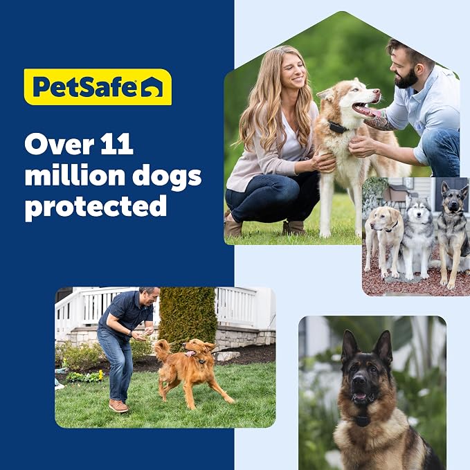 PetSafe Wireless Pet Containment System, Up to 1/2 Acre | Wireless Fence, Tone & Static Correction, Proprietary Circular Boundary with No Wire, Static-Free Re-Entry, Dogs 8 lb+