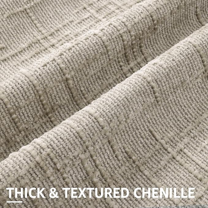 decorUhome Textured Chenille Throw Pillow Covers 12x20 Set of 2 Light Brown | Fall Modern Farmhouse Soft Cozy Slubby Couch Pillow Cases Boho Decorative Pillow Cases for Bed Sofa Living Room Home Decor