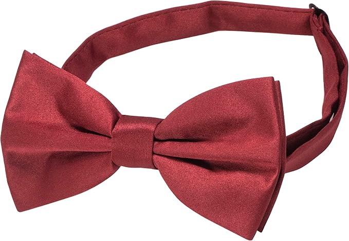JEMYGINS Solid Color Pre-tied Bow Tie Adjustable Bowtie for Men