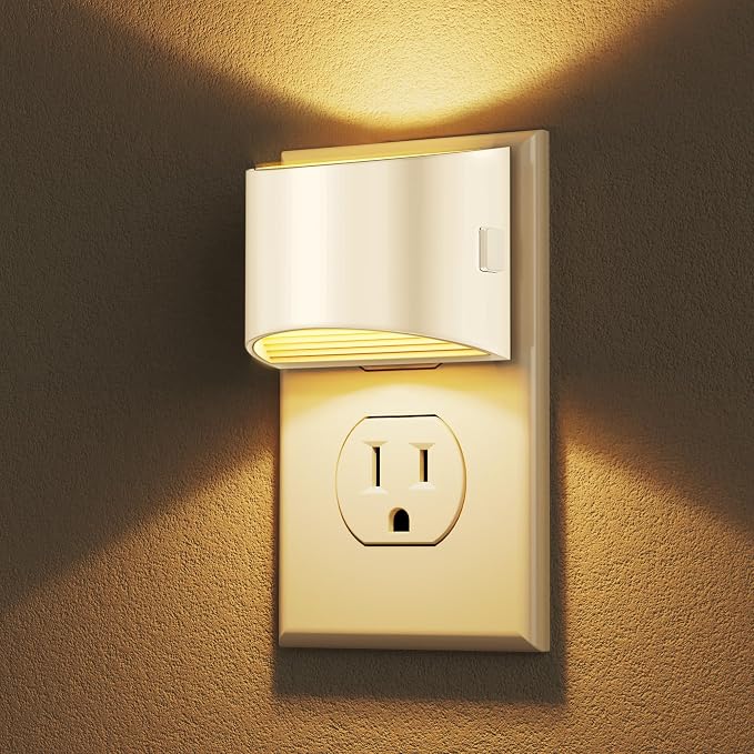Night Light, Night Lights Plug into Wall, Adjustable, 3000K | 3 Level Brightness Adjustable Night Light, Dusk to Dawn Sensor Nightlights for Adults, Bedroom, Bathroom, Hallway, 2 packs