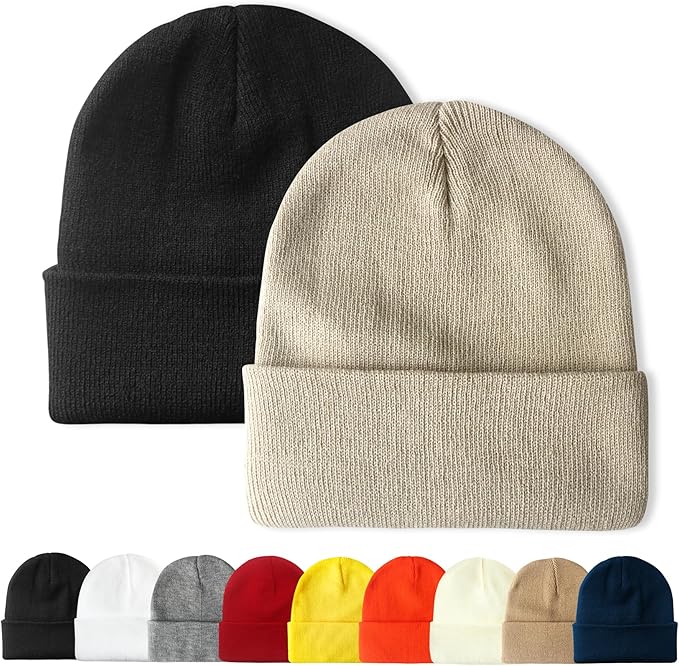 PFFY Unisex Beanie Hats for Men Women Knit Winter Beanies