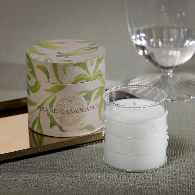Zodax Grand Casablanca Glass Jar Scented Candle for Home Decor - Single-Wick Candle Ideal for Kitchen and Bathroom - Makes a Great Gift for Women and Men - Lily of The Valley - 6.5 Oz.