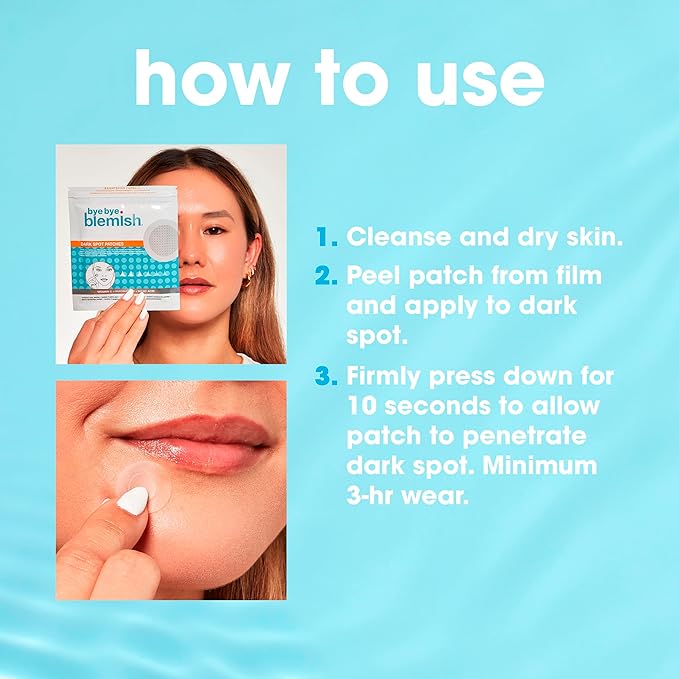 Bye Bye Blemish Dark Spot Patches – Blemish Patches for Face, Fade Dark Spots & Post-Blemishes Marks, Niacinamide & Vegan Skin Care, 9 Count