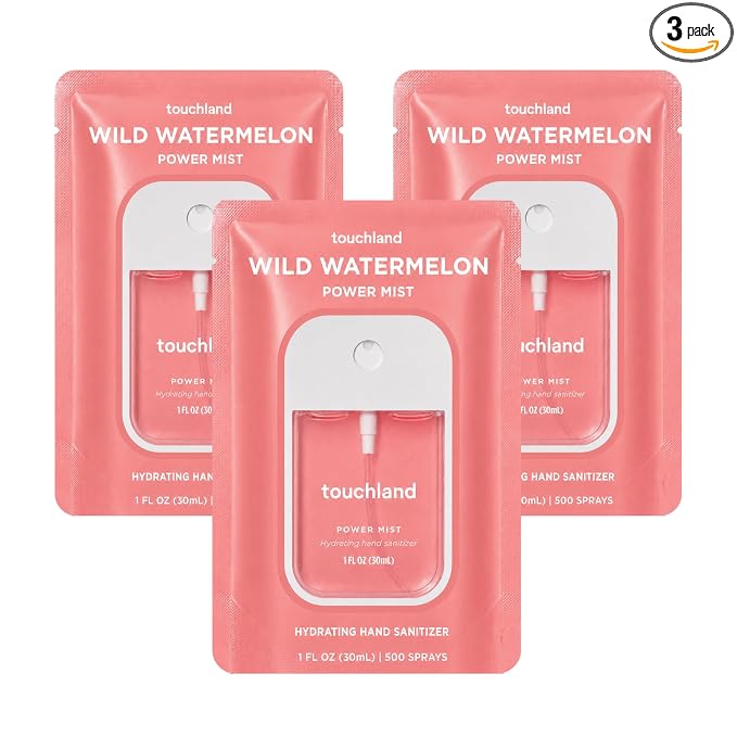 Touchland Hand Sanitizer Spray, Wild Watermelon Trio - 3 x 1 FL OZ