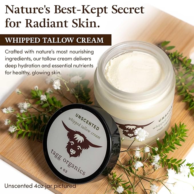 Whipped Tallow Cream for Skin - 100% Organic & Chemical-Free - Deep, Long-Lasting Hydration & Nourishment for Dry & Sensitive Skin (Citrus Dream 2oz)