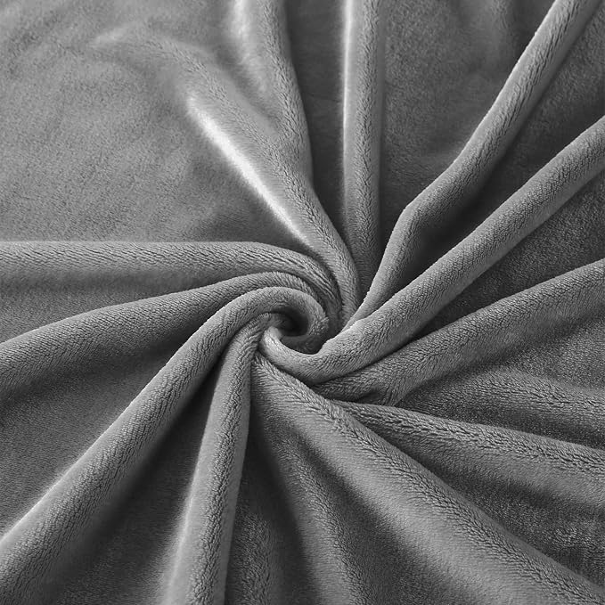 TASTHROW Lightgrey Throw Blanket 50x60 Inches | Soft Plush Cozy Fleece Flannel Throw Blanket, Lightweight Warm Throws for Bed, Couch, Bedroom and Living Room, All Seasons