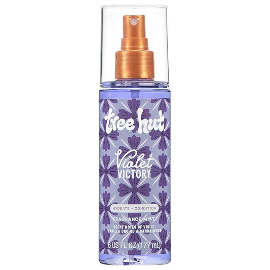 Tree Hut Violet Victory Hair & Body Mist, Hydrating & Alcohol-Free Body Spray, Lavender & Vanilla Orchid Scent, Perfume Mist for Hair & Body, Everyday Fragrance Spray for Women, 6 oz