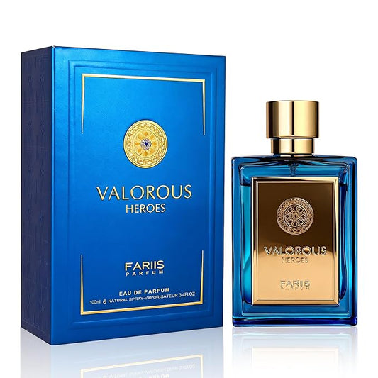 AFLUXE Valorous Heroes Eau de Parfum for Men, Oud and Vanilla Inspired Fragrance, Floral Mint Opening, Warm Spice Base, Niche Style Scent, 3.4 Fl Oz