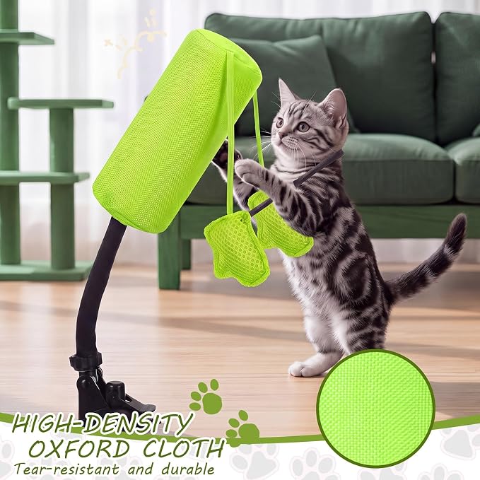 1 Pcs Cat Punch Bag Toy Suction Cup Base Catnip,Neon Green