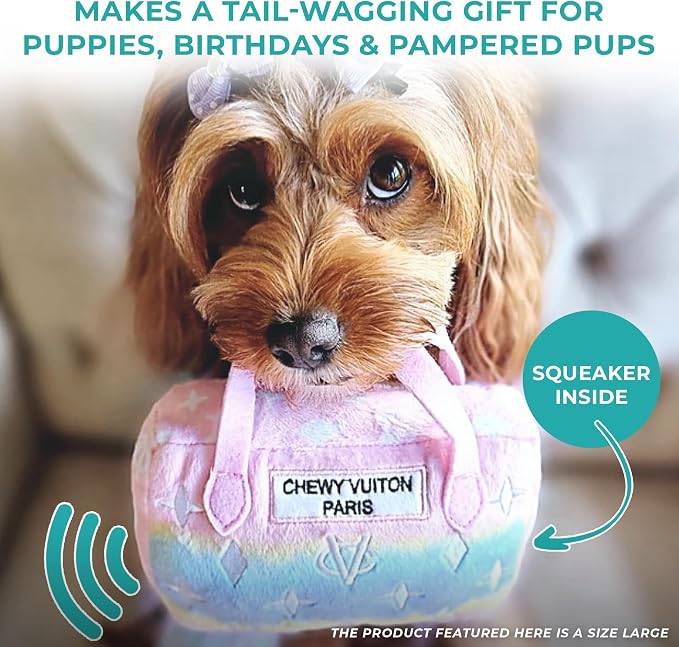 Haute Diggity Dog Chewy Vuiton Handbag Plush Dog Toy, Designer Parody Toy