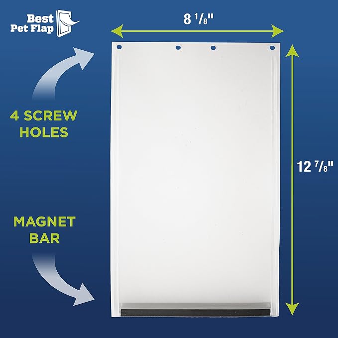 Best Pet Flap Medium Non PVC Compatible w/PetSafe PAC11-11038 - 8 1/8" x 12 7/8" Longer Lasting, Most Energy Efficient, Less Shrinkage, BPA Free | Compatible w/PetSafe PAC11-11038