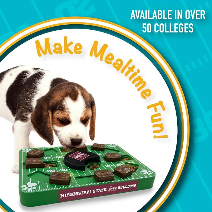Pets First NCAA Mississippi State Bulldogs Puzzle Toy, Puzzle Treat Dog Toy, Interactive Dog Treat Toy, Dog Puzzle Feeding Slow Toy