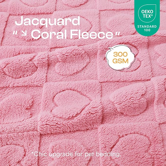 Luciphia 2 Pack Small Dog Blanket, Cozy Fleece Throw for Puppy Cat,41"x31" | Pink Blanket Washable for Medium/Large Dogs, Cute Cover on Bed Couch Crate Car, Puppy Essentials, Dog Gift,2PCs Pink/Beige