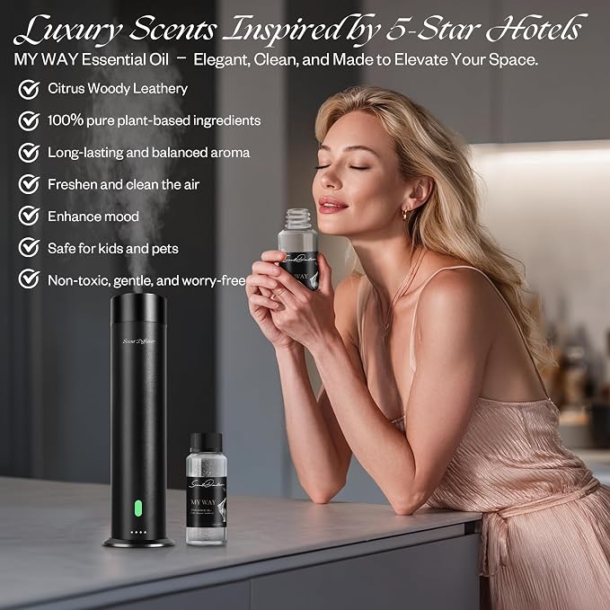 My Way Diffuser Oil - Hotel Diffuser Oil Inspired by Luxury 5-Star Hotel - Woody Notes - Comforting Cedar, Cypress, Lemon - Fragrance Oil Fits Any Diffuser, 120mL