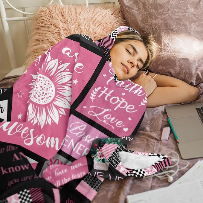 Get Well Soon Gifts for Women After Surgery, Inspirational/Sympathy/Relaxation/Spiritual/Motivational/Encouragement/You are Awesome Gifts for Women Blanket 60"x50"