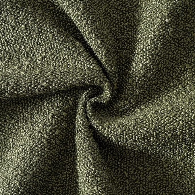 MIULEE 12x20 Decorative Lumbar Boucle Couch Pillow Covers Moss Green | Set of 2 Textured Neutral Throw Pillow Covers, Accent Solid Pillowcases, Sofa Living Room Home Decor