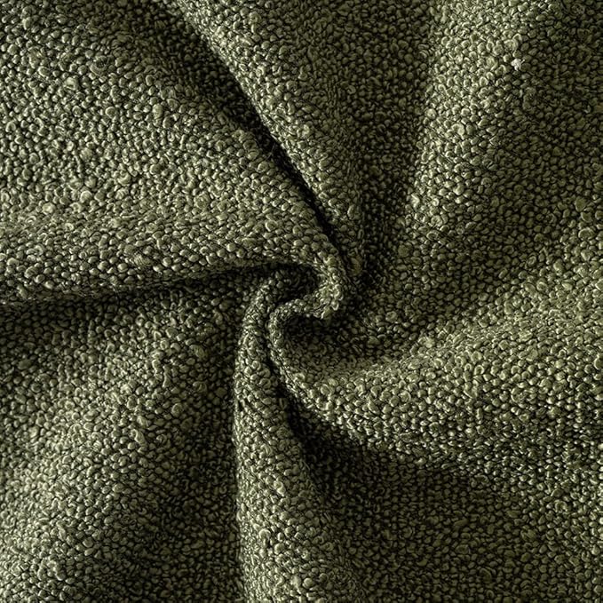 MIULEE Textured Boucle Lumbar Pillow Cover for Bed 12x20 Olive Green | Pack of 1 Textured Neutral Couch Throw Pillow Cover, Accent Solid Pillowcase, Sofa Living Room Home Decor