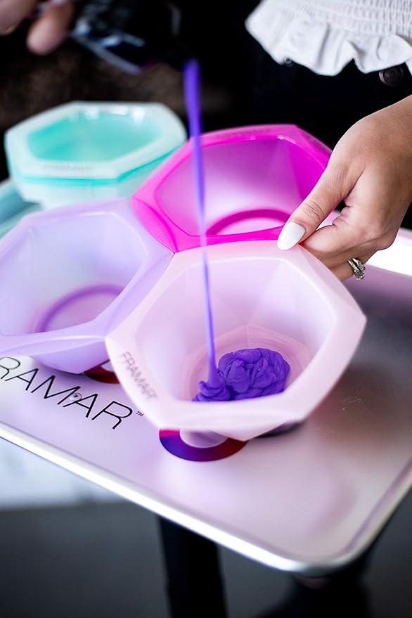 FRAMAR Connecting Hair Dye Bowl Set – Hair Color Bowls For Hairstylist, Salon Color Bowls, Hairstylist Essentials, Interlocking Feature – 7 Pack