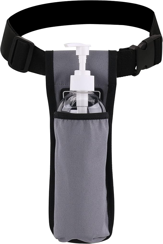 Massage Bottle Holster -2 Adjustable Massage oil Bottle Pack (Grey, 1 Bottle)