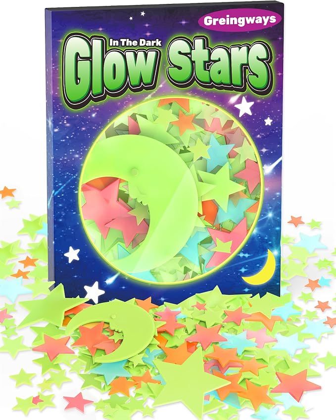 201 Pcs Glow in The Dark Stars Stickers, Boys Room Bedroom Ceiling Decor | Boys Girls Room Decor, Stars for Ceiling, Stocking Stuffers for Kids 8-12, Wall Stickers, Star Stickers, Ceiling Decor