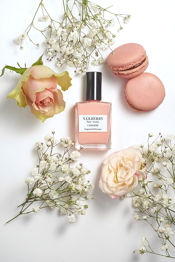 Nailberry L'Oxygéné Oxygenated Nail Lacquer | Peach Of My Heart | Pastel Peach Opaque Polish | UV Protected Long-Wear Nail Polish | 12-Free | Vegan | Certified Halal | Cruelty & Gluten Free | 15 ml