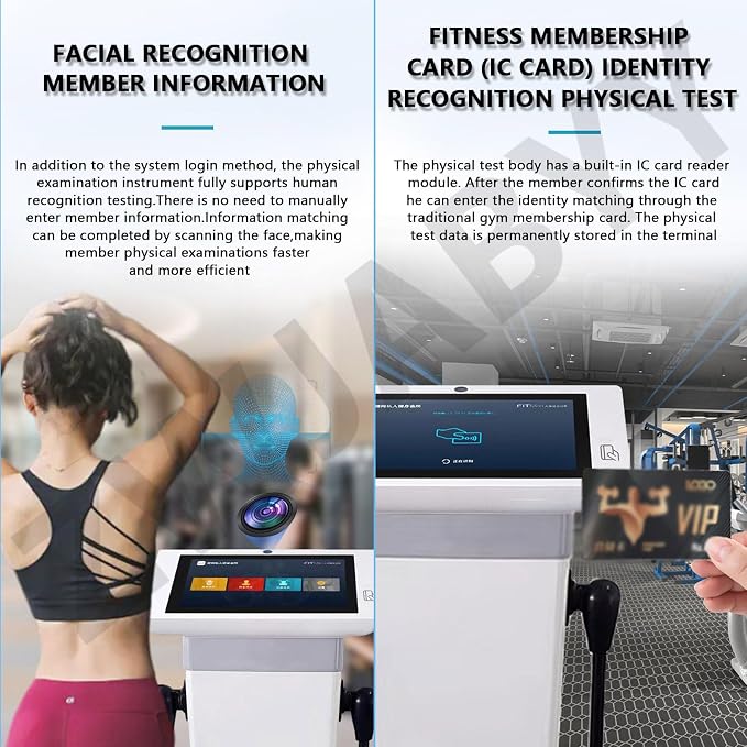 10.1 inch HD Touch Bioimpedance Analysis Machine Ultrasonic Height Test Body Composition Weight Control Fat Analyzer Health Ma