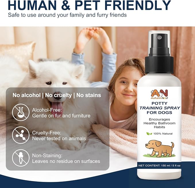 Potty Training Spray for Dogs, 5 fl oz /150ml Dog Pee Training Aid | Helps Guide Puppies & Adults Dogs to Pee Pads or Designated Areas, Safe Plant-Based Attractant for Indoor & Outdoor Use