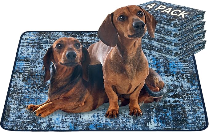 Washable Pee Pads for Dogs, Reusable Puppy Pads 36"x 24" 4 Pack | Leak-Proof, Super Absorbent Potty Training Pads With Non-Slip Backing For Crates, Floor, Playpen, Whelping & Furniture