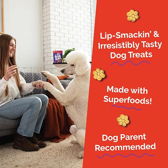 Fruitables Baked Dog Treats, Low Calorie Treats, Apple & Bacon Flavor, 12oz | Healthy Dog Treats, Training Treats, Crunchy Dog Biscuits, Limited Ingredient Recipe, Healthy Puppy Snacks, Made in USA