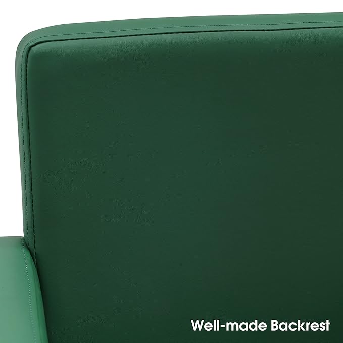 BarberPub Salon Chair for Hair Stylist, Hydraulic Stylist Chair, Adjustable Height, PVC Leather, 360 Degrees Swivel, Barbershop, Home Salon, Adult 8821 (Green)