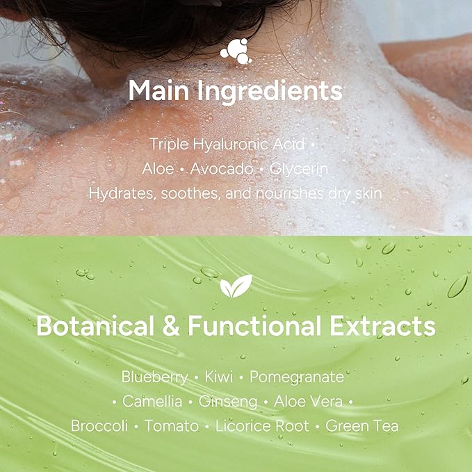 Korean Body Wash with Hyaluronic Acid & Aloe – Hydrating Moisturizing Cleanser for All Skin – Infused with Natural Extracts – Paraben & Silicone-Free – Citrus Floral, 500ml / 16.9 fl oz