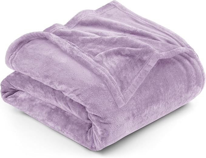 Utopia Bedding Fleece Bed Blanket California King Size Lilac (102x96 Inch) | Microfiber Plush Warm Lightweight Breathable Cozy Blanket Anti-Static, All Season Use, Gift for Women and Men
