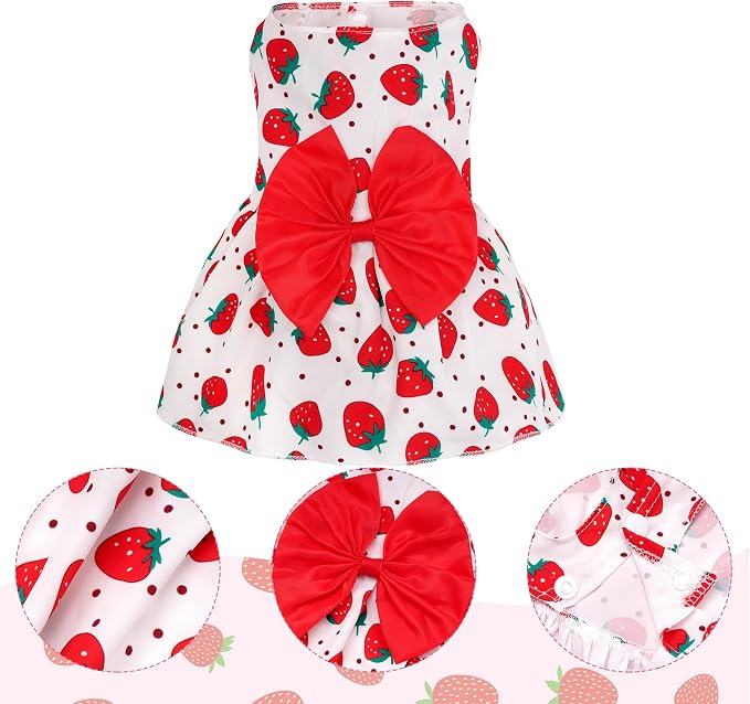 choyaxo 4pcs Cute Dog Dress Pet Dress Puppy Skirt Summer Pet Clothes for Puppy Small Cats