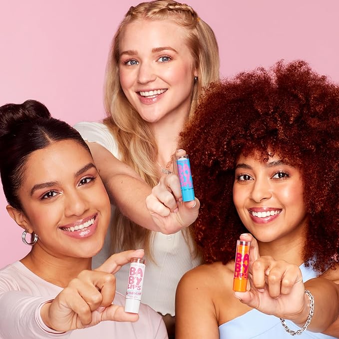 Maybelline New York Baby Lips Moisturizing Lip Balm 3-pack, Lip Care Essentials, 3 Shades