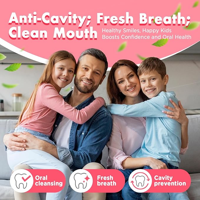 oh care Mouth Spray for Kids Toddler Toothpaste Helper Fluoride Free Baby Toothpaste Cavity Protection Oral Care with Natural P113+ Antibacterial Peptide for Newborns to Age 12(Strawberry)