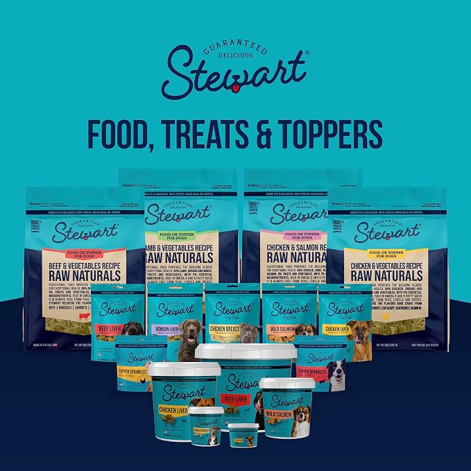 Stewart Freeze Dried Dog Treats, 100% Chicken Breast, 11.5 oz Tub | Premium Quality Raw Protein, Single Ingredient, High Protein Training Treats & Food Topper, No Refrigeration, Cat Friendly