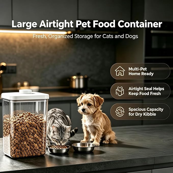 LivLab Mker Pet Food Storage Container With Lids & Cup