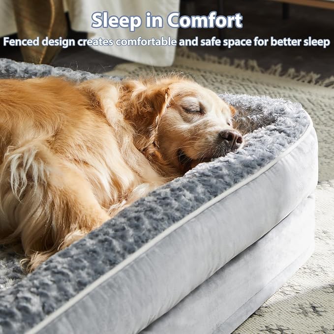 WNPETHOME Dog Beds for Large Sized Dogs, Washable Orthopedic Dog Couch Sofa Bed with Waterproof Lining & Non-Skid Bottom for Pet Sleeping (Pack of 3)