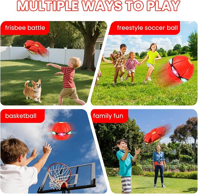 Magic Bouncing Ball 6-Light Transformable Pop up Ball, Interactive Bouncy Toy for Kids Dogs Pets