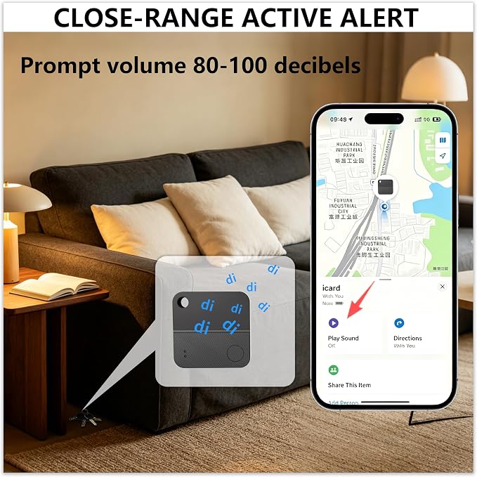 KEENSENSE Bluetooth Tracker Tag Accurate Positioning, One-Tap Item Finding | Works with Android 9+ Replaceable battery 1-year battery life IP67 dust/water resistant Tracks keys wallet luggage and pets