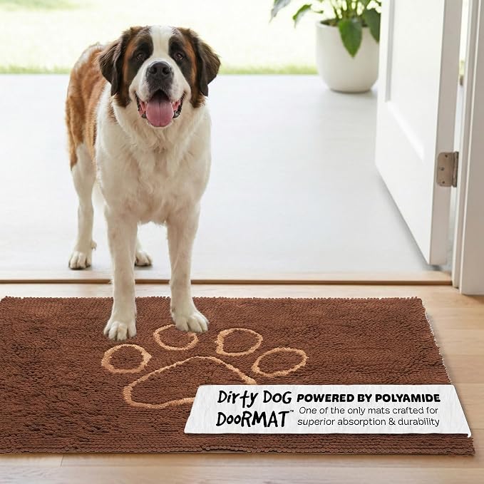 Dog Gone Smart Dirty Dog Doormat Runner - Mocha, 60 x 30 Inches | Fast Drying Rug with Super Gripper Backing for Clean Floors - Absorbent Microfiber and Machine Washable Mat for Muddy Paws