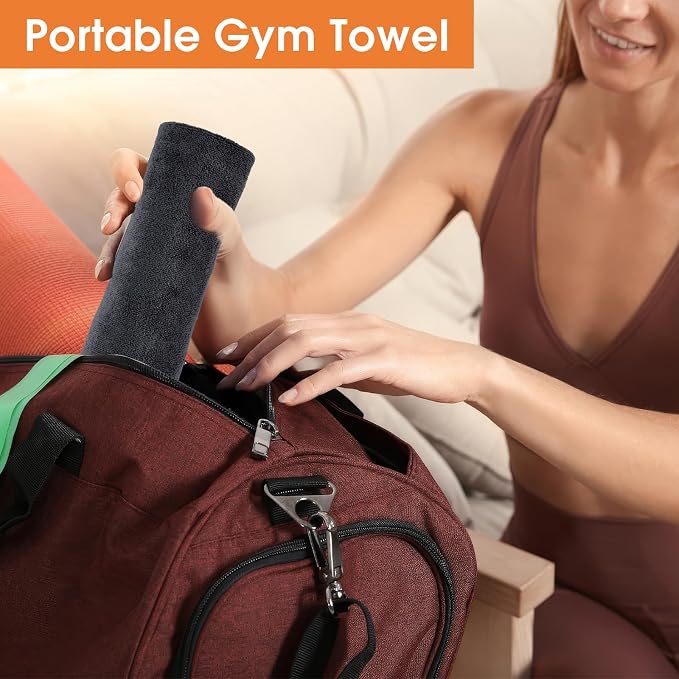 Hoiny 3 Pack Microfiber Gym Towels, Super Soft, Quick Drying, 14.2" x 30" | Absorbent Towel for Fitness, Yoga, Swimming, Sports, Workout, Skin-Friendly for Women Men