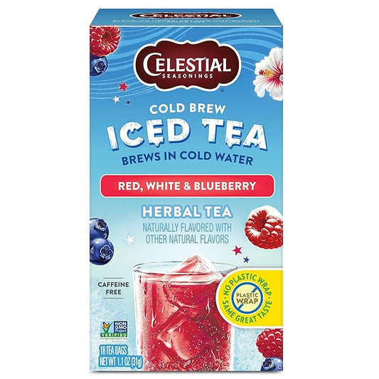 Celestial Seasonings Cold Brew Red, White & Blueberry Iced Tea Bags 18 tea bags