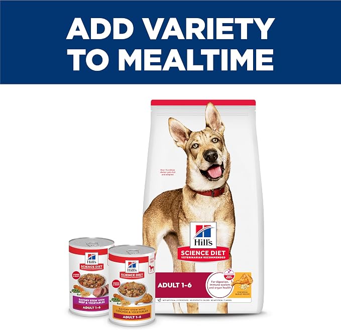 Hill's Science Diet Adult 1-6 Wet Dog Food | #1 Veterinarian Recommended, Beef & Vegetables, 12.8 oz. Cans, 12-Pack