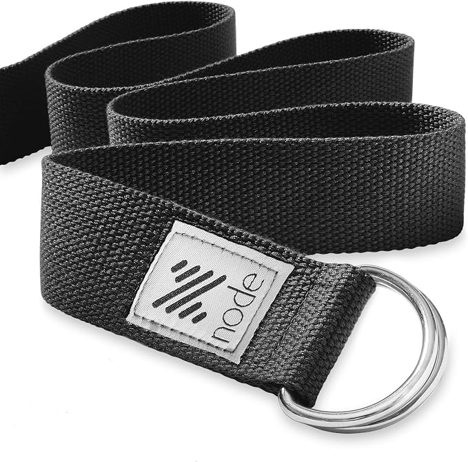 7-1/2' Yoga Strap for Stretching, Woven Cotton Blend Yoga Strap with Adjustable D-Ring Buckle for Exercise, Therapy and Fitness