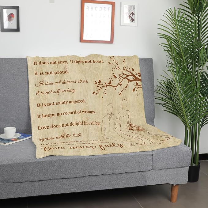 Wedding Gifts for Couples, Bridal Shower Gifts for Bride to Be Soft Blanket | Anniversary Mr and Mrs Gifts, Wedding Gifts for Newlyweds Wedding Throw Blanket 60*80 Inch (Wood)