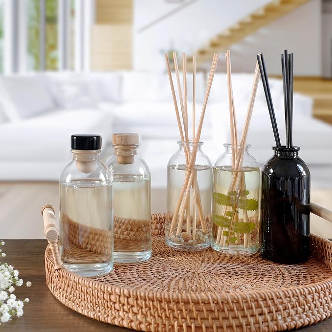 Urban Naturals Autumn Woods Reed Diffuser Set - Dark Walnut, English Lavender and White Amber - A Fresh, Earthy, Woodsy Fall Forage Scent - Made in the USA