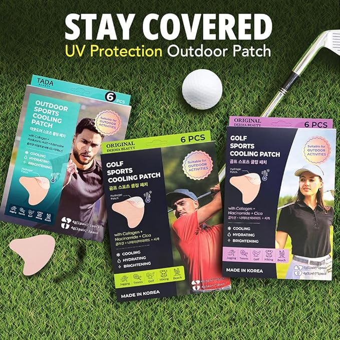 Sun Patch, Under Eye UV Protection for Golf, Hiking, Driving, Outdoor Sports | Cooling Sunblock Patches, Scar & Sun Damage Protection (1PK Sport Patch)