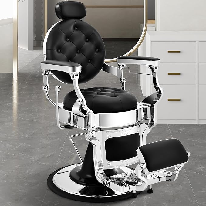 Barber Salon Chairs for Barbershop, Professional Salon Styling Chair for Hair Stylist with Heavy Duty Hydraulic, 360 ° Swivel Spa Beauty Tattoo Massage Equipment